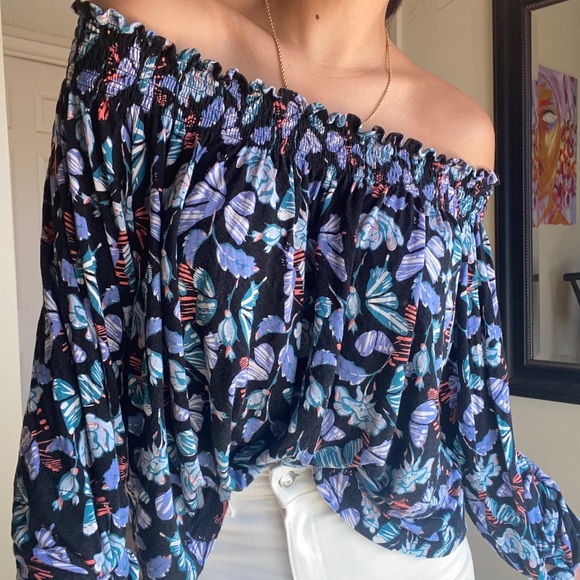 Free People Butterfly Off the Shoulder Blouse - Picture 4 of 5
